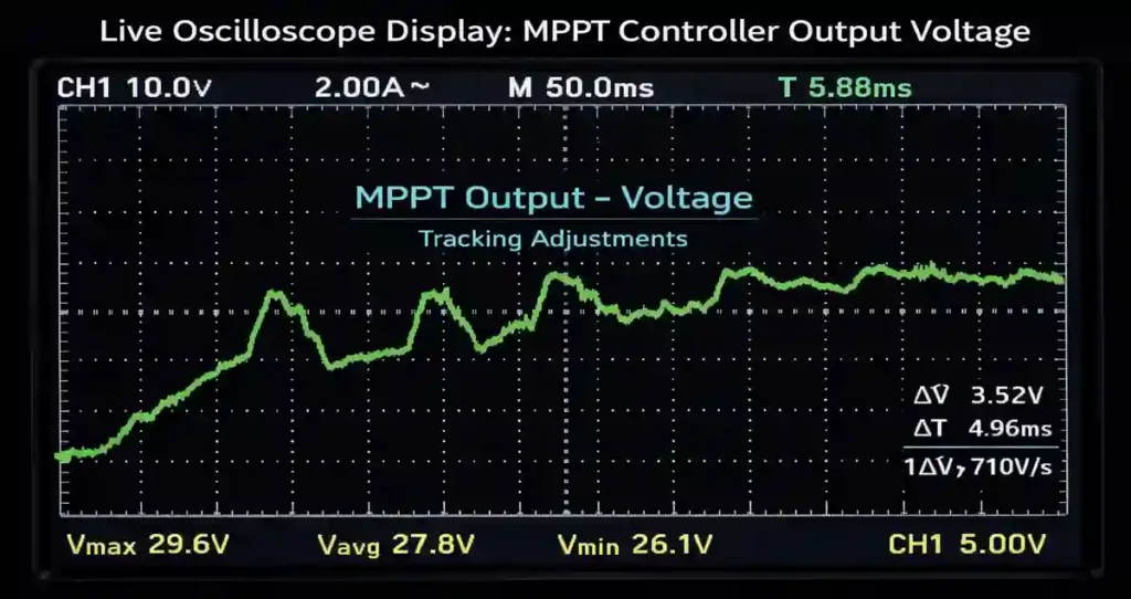 MPPT Solar Charge Controller Oscilloscope Display