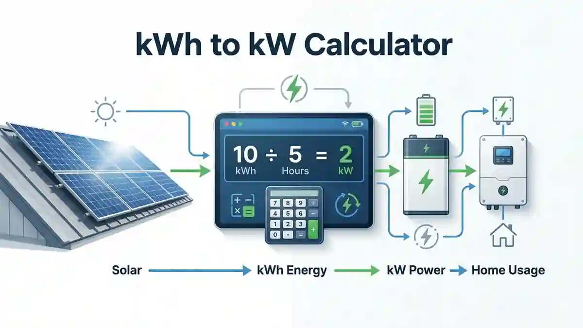 kWh to kW Calculator for converting energy capacity into power requirements