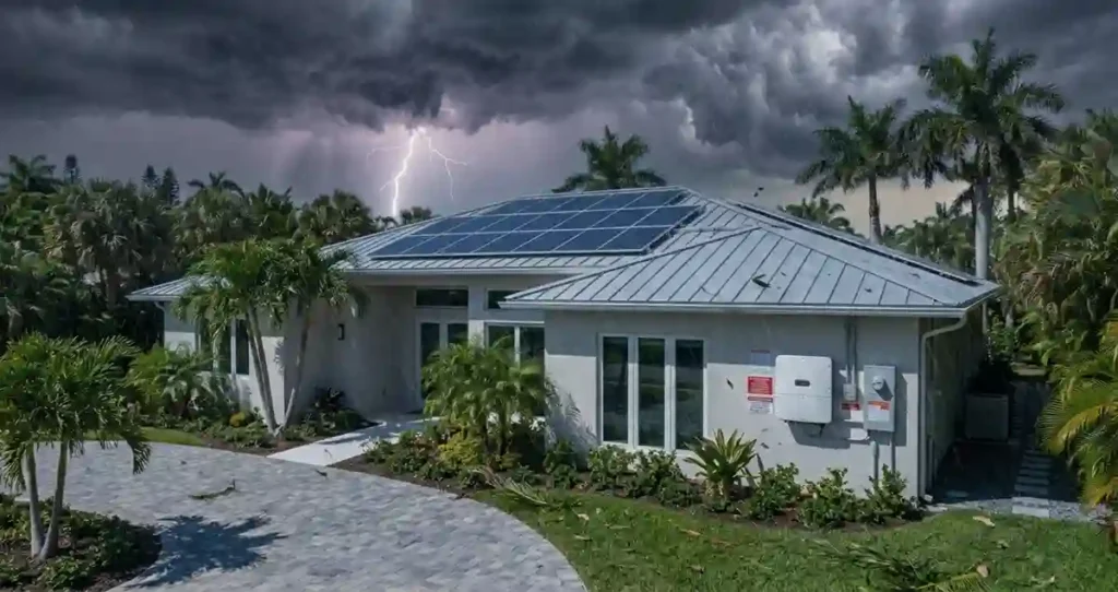 Solar panel weather damage insurance covering hurricane and wind damage claims