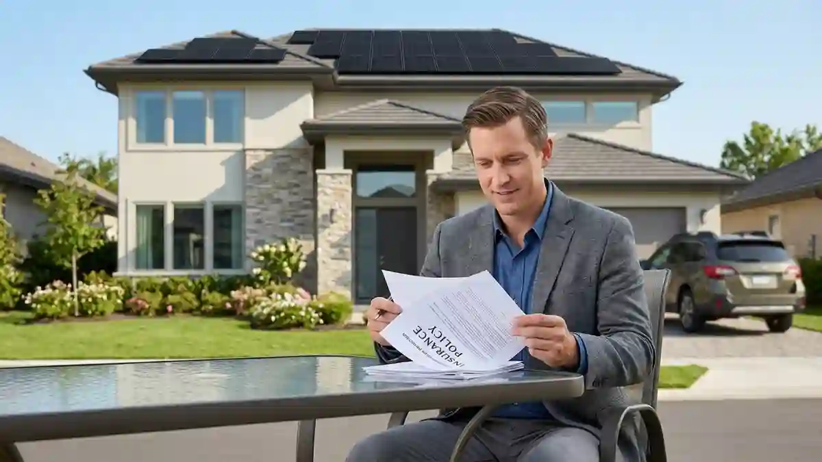 Solar panel insurance coverage for a residential rooftop solar energy system