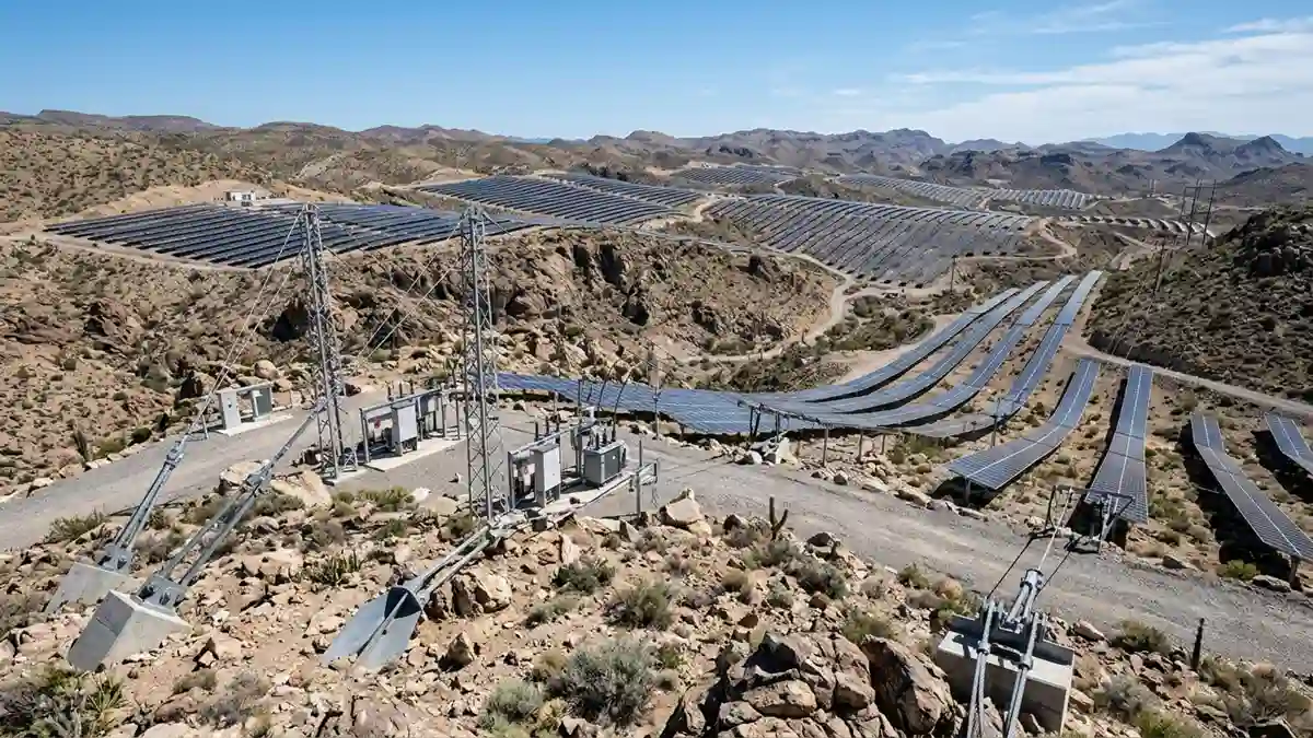 Tensile solar mounting systems installed on difficult terrain for large scale solar projects