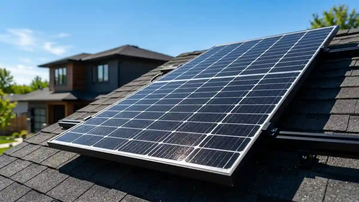 Modernalf-cut solar panels installed on a residential rooftop showing laser-cut photovoltaic cell technology.