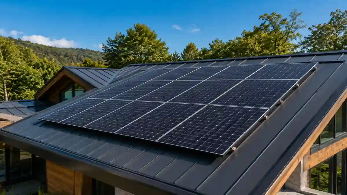 High-efficiency monofacial solar panels installed on a modern residential rooftop with premium aluminium mounting and excellent sun exposure.