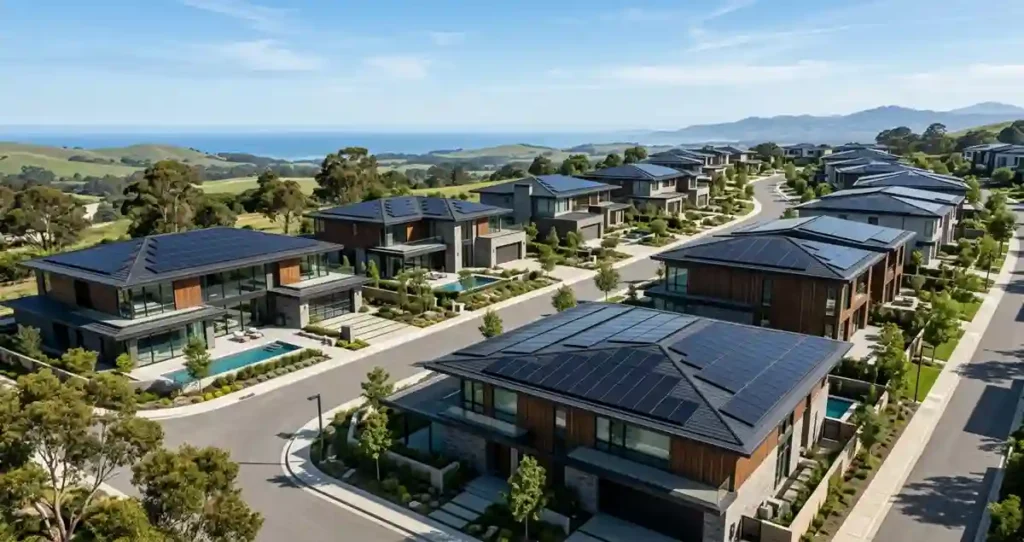 Luxury residential homes using premium IBC solar panels