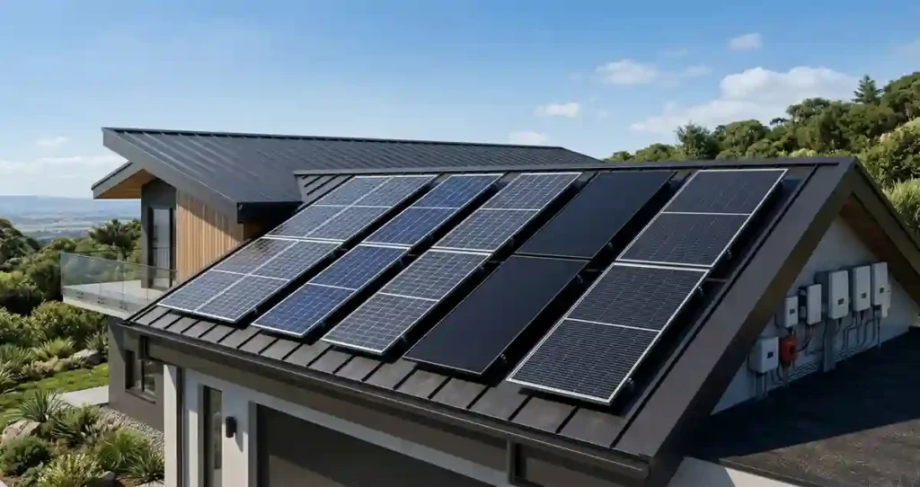 Comparison of PERC TOPCon HJT ABC and IBC solar panels installed on a residential roof