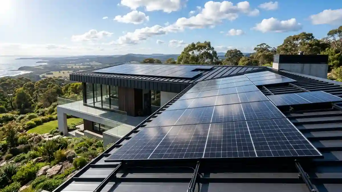 Tandem solar panels installed on a modern residential rooftop.
