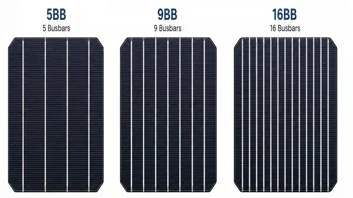 5BB vs 9BB vs 16BB Solar Panels comparing different photovoltaic busbar configurations