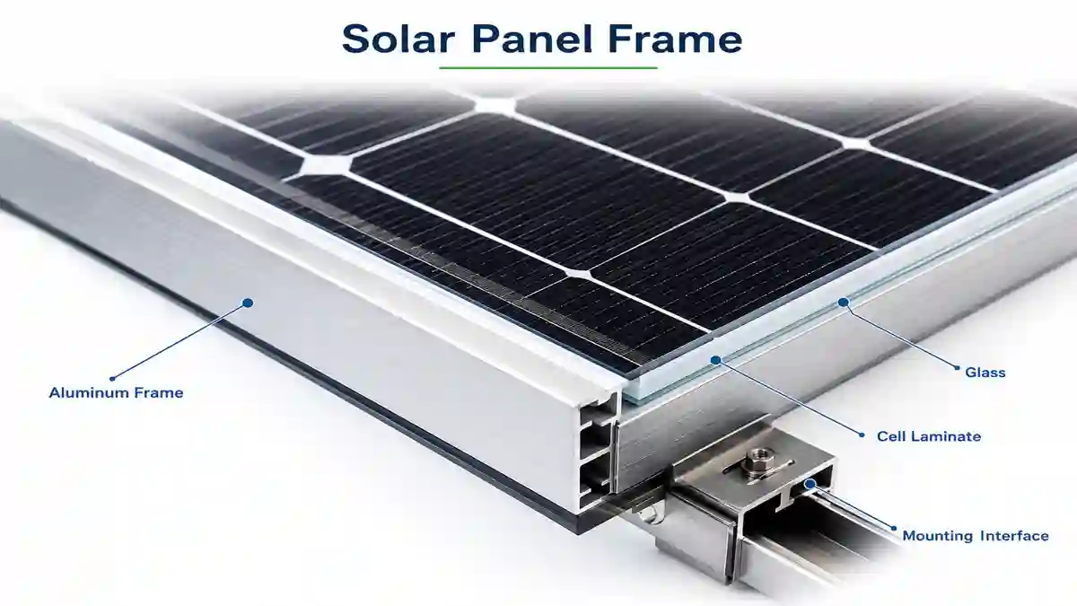 Solar Panel Frame on a premium TOPCon solar module