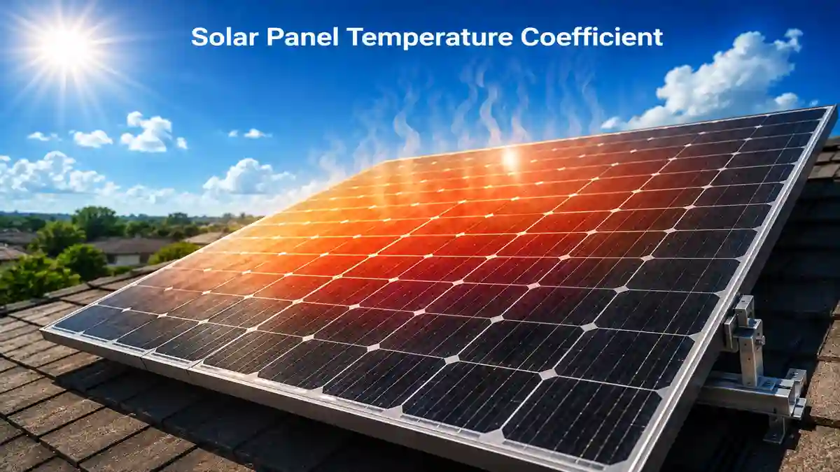 Solar Panel Temperature Coefficient showing how rising panel temperature affects photovoltaic power output.