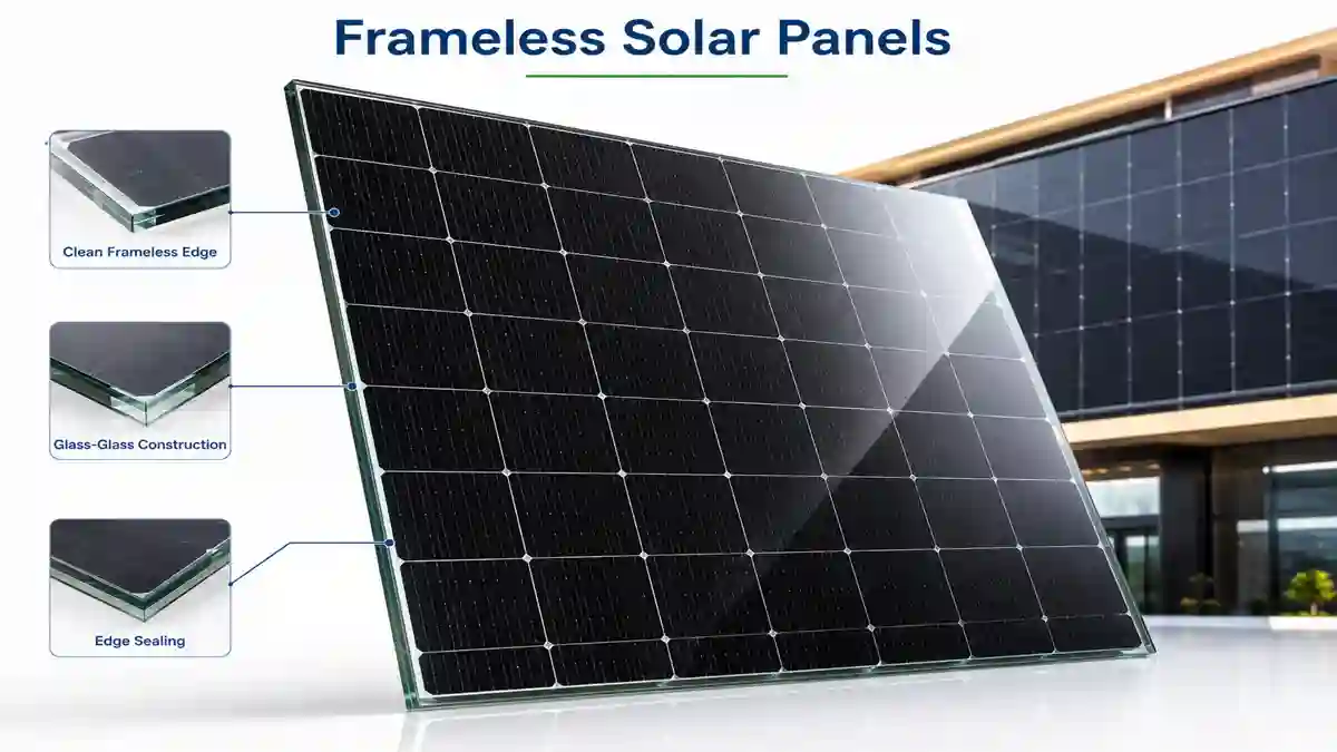 Frameless Solar Panels with glass-glass construction