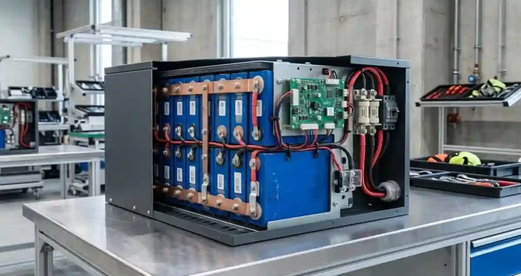LFP Battery 16 cell configuration with BMS and battery pack