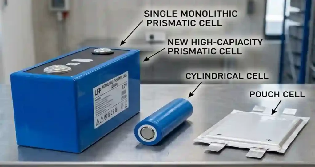 LFP Battery cell formats including prismatic cylindrical and pouch cells