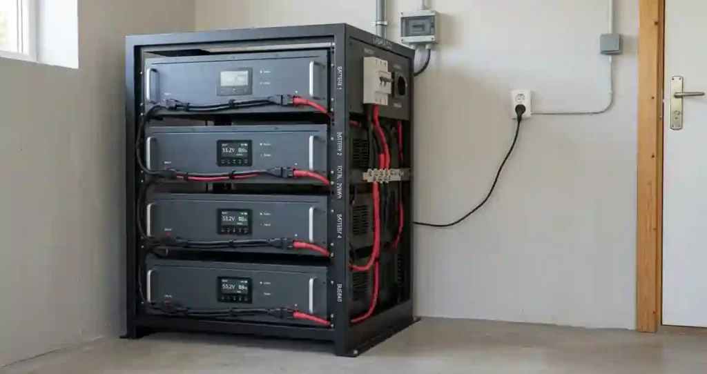 LiFePO4 battery bank sizing for solar energy storage