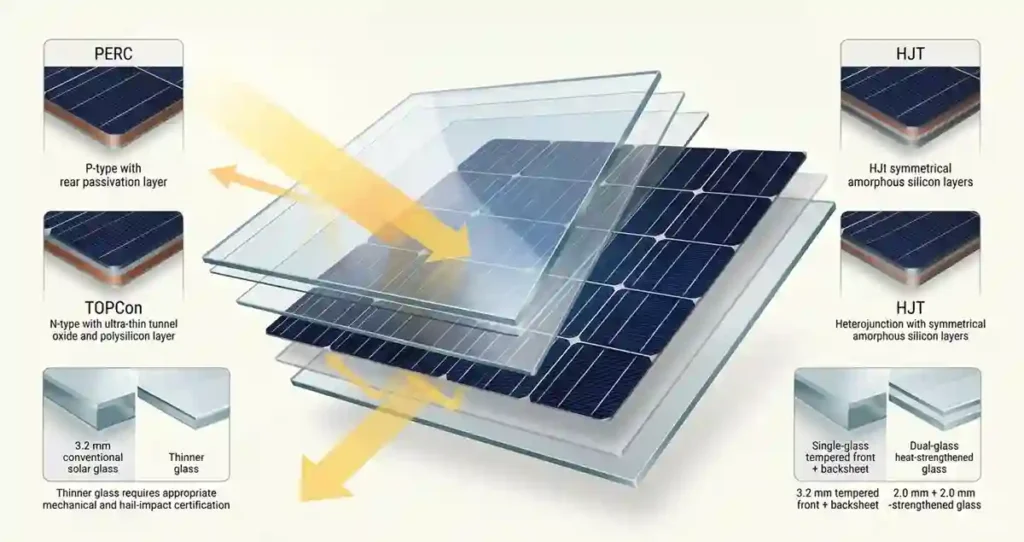 Solar Panel Glass in TOPCon HJT and bifacial solar module designs
