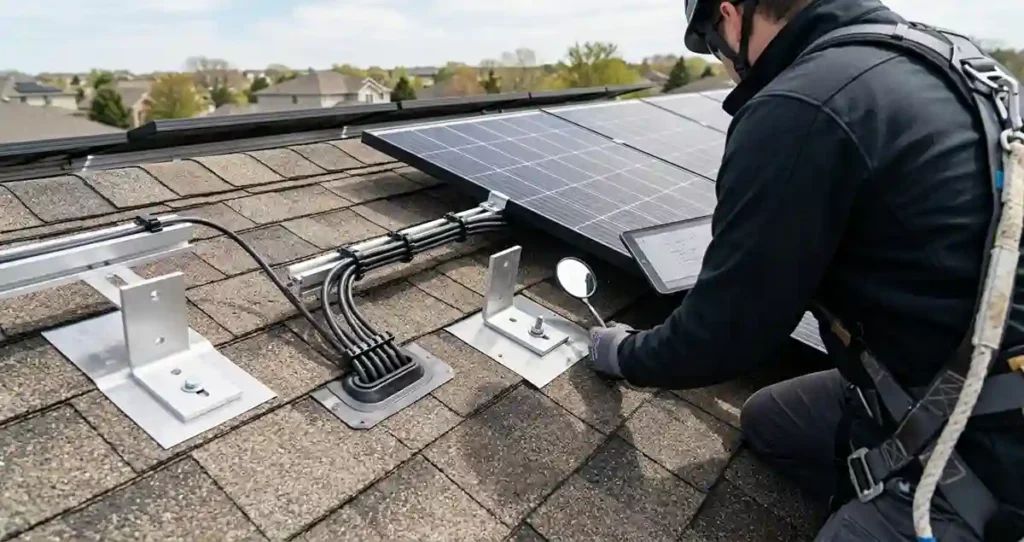 Solar Panel Repair for roof leaks and mounting problems